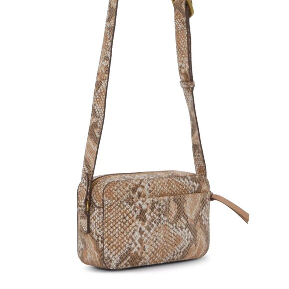 LUCKY BRAND Mora Leather Crossbody - Snakeskin Embossed Camera Bag - NWT - Picture 12 of 12